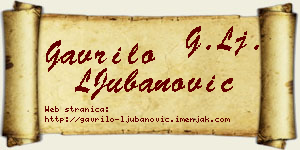 Gavrilo LJubanović vizit kartica